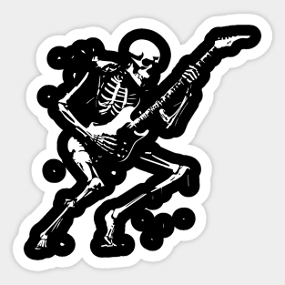 skeleton playing the guitar Sticker